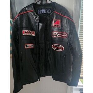 R11 RideWithPride Men's Black Leather Motorcycle Jacket Pics For Measurments XL